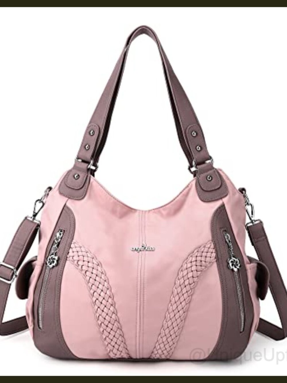 Washed Faux Leather Tote Bag Shoulder Hobo Crossbody Purse